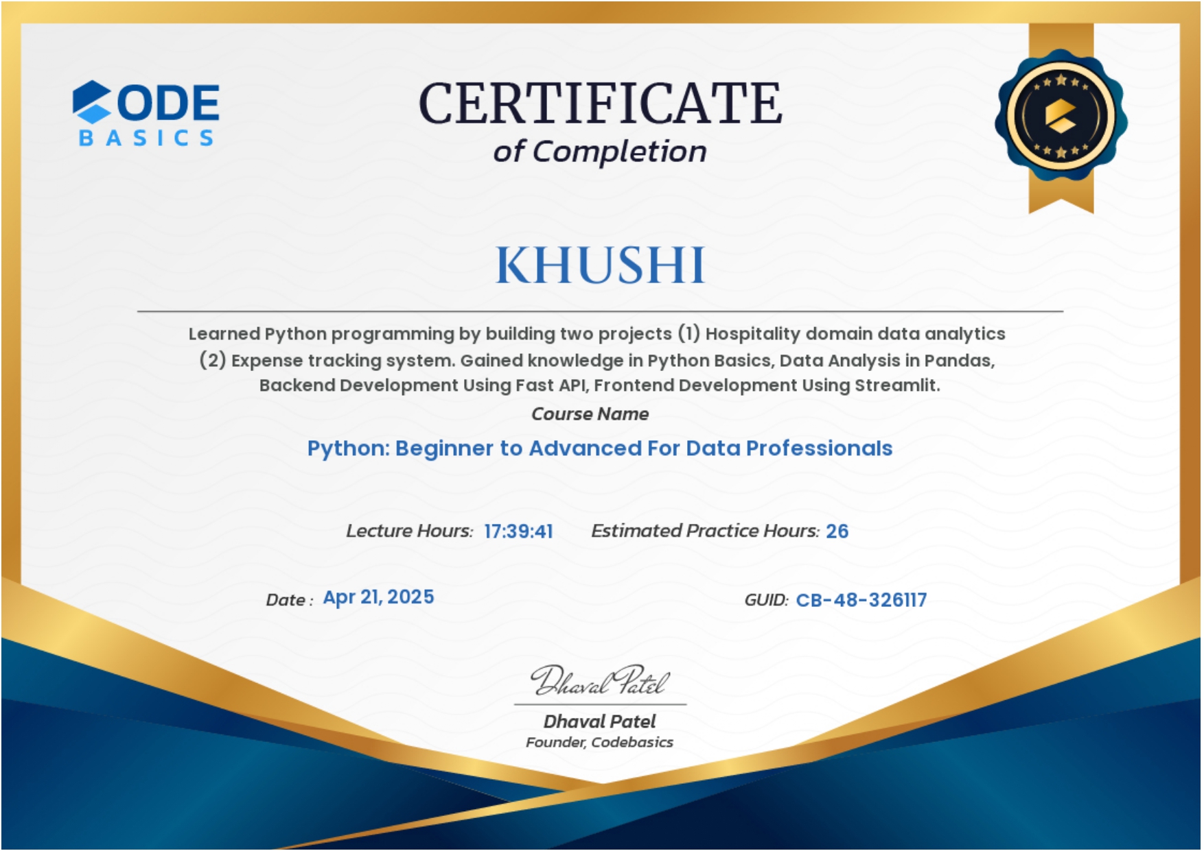 Python Certificate