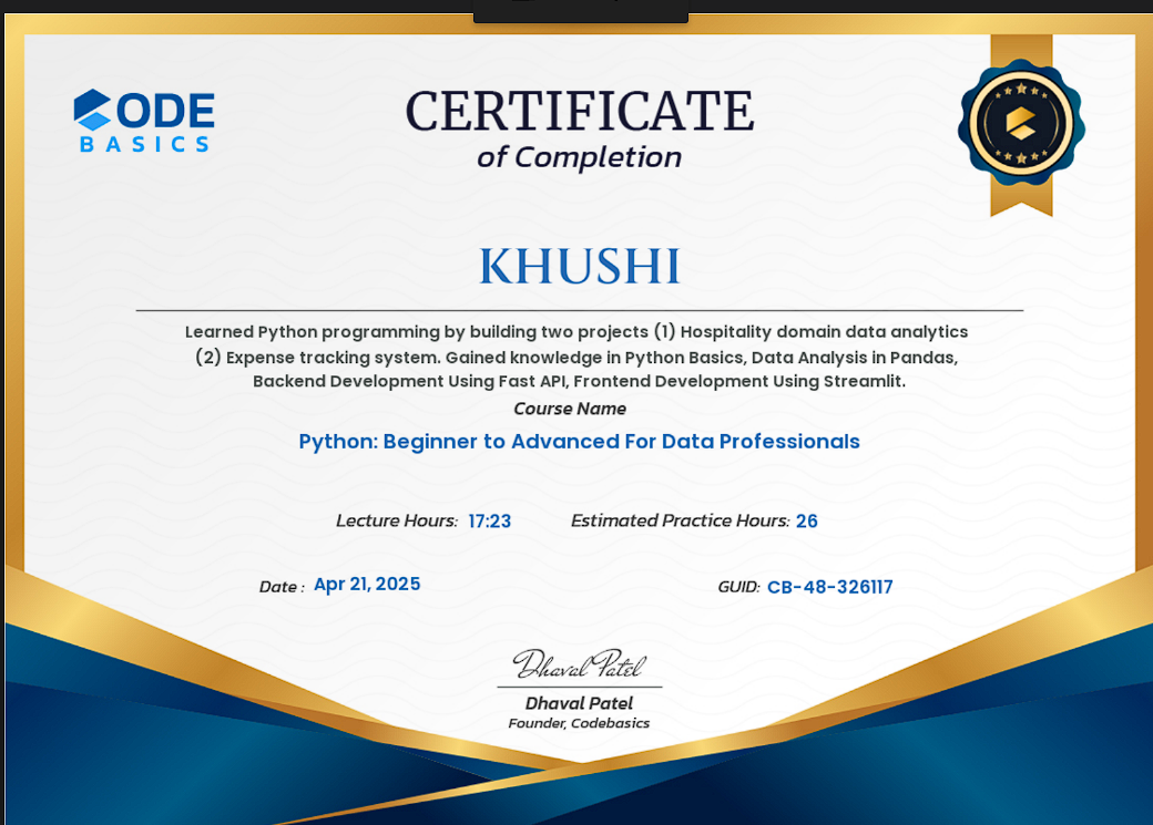Python certificate